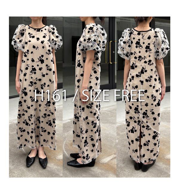  「【オケージョン/サイズ展開あり】フロッキーパフワンピース」|ワンピース|