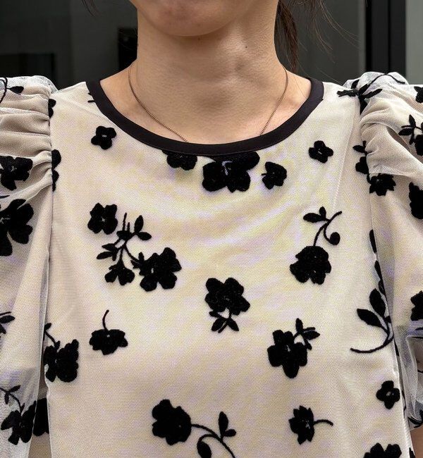  「【オケージョン/サイズ展開あり】フロッキーパフワンピース」|ワンピース|