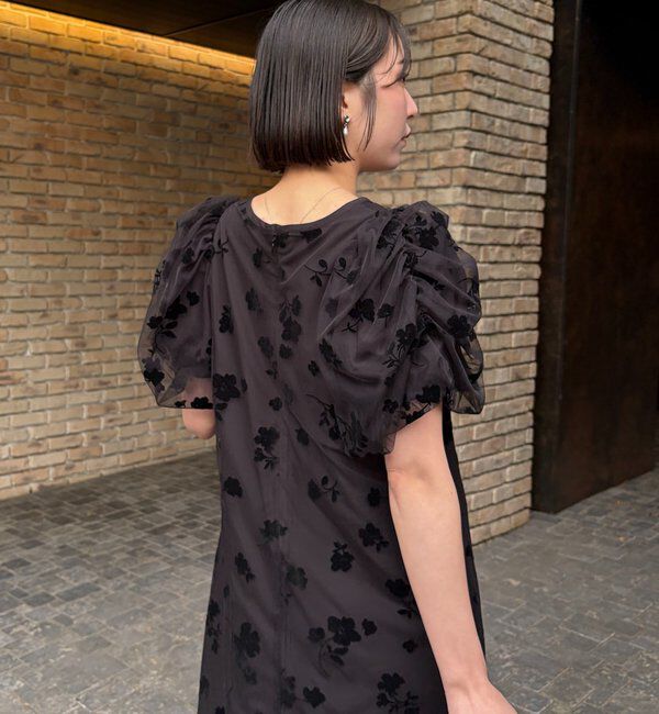  「【オケージョン/サイズ展開あり】フロッキーパフワンピース」|ワンピース|