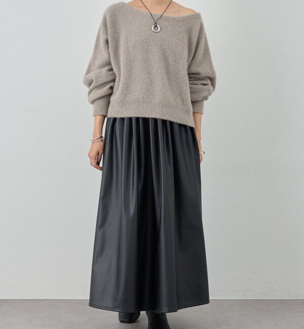  「レザーギャザースカート」|スカート|