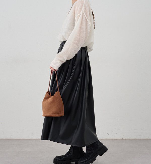  「レザーギャザースカート」|スカート|