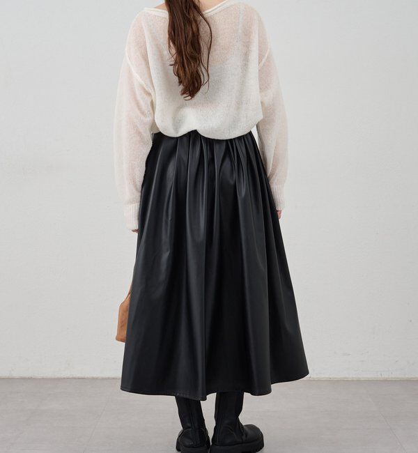  「レザーギャザースカート」|スカート|