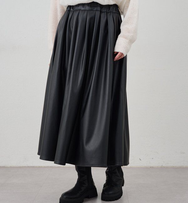  「レザーギャザースカート」|スカート|