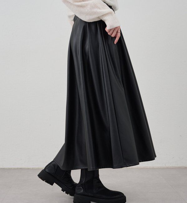  「レザーギャザースカート」|スカート|