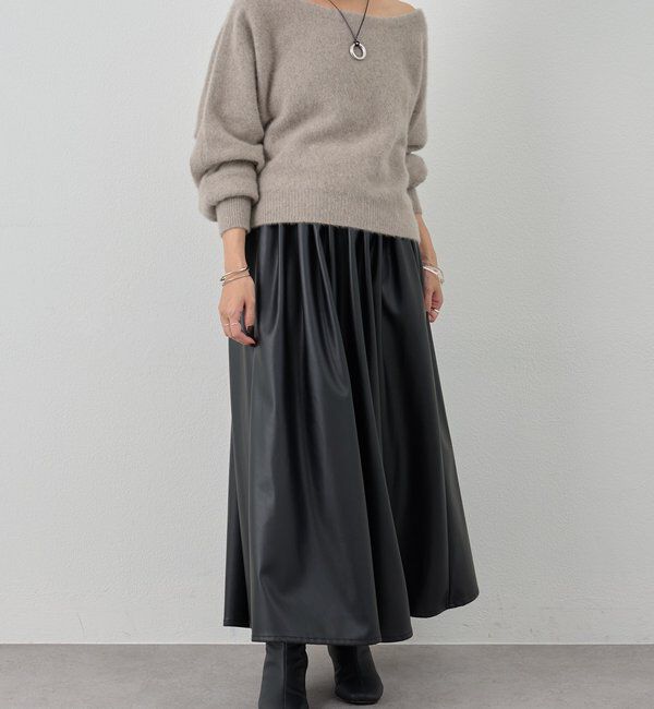  「レザーギャザースカート」|スカート|