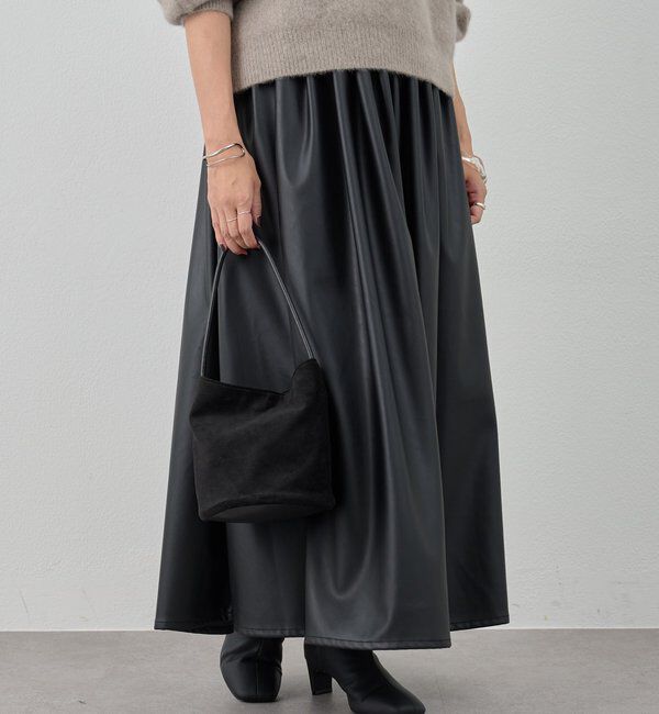  「レザーギャザースカート」|スカート|