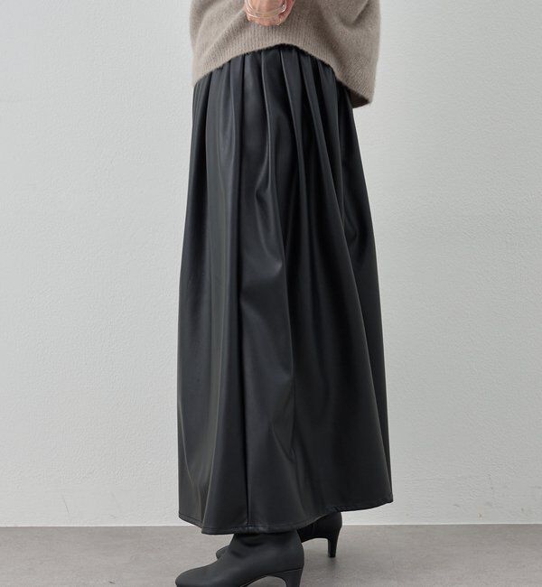  「レザーギャザースカート」|スカート|