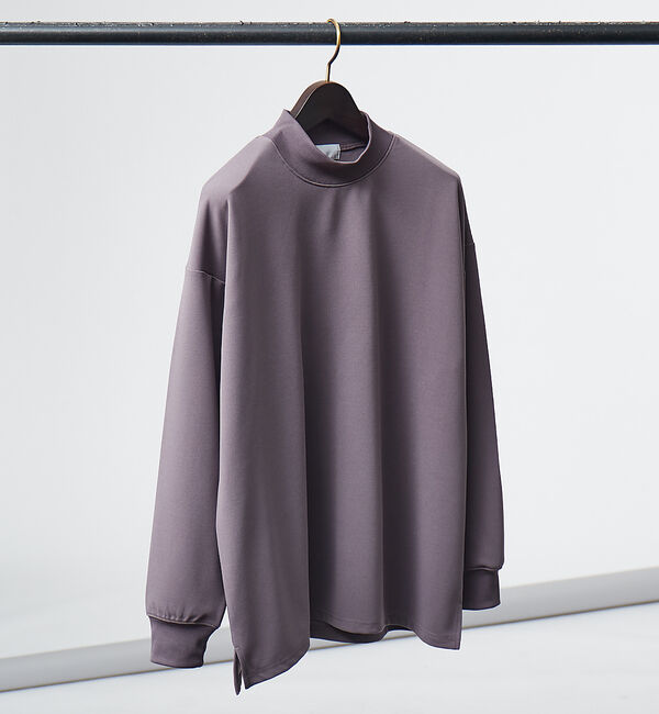 ABAHOUSE「【AH ABAHOUSE】ジョーゼット モックネック カットソー / 長袖Tシャ」|Tシャツ・カットソー|グレー