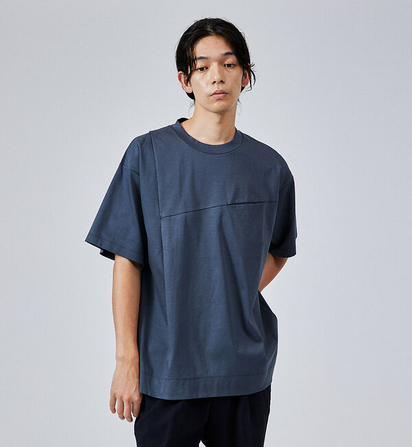ABAHOUSE「glossy ポンチ タックTシャツ」|Tシャツ・カットソー|ブルーグレー