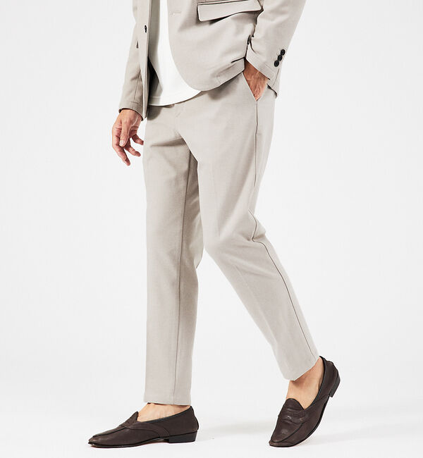 ABAHOUSE「【セットアップ対応】カシミヤタッチ ピーチ起毛 ストレッチ スラックスパンツ」|スラックス|グレージュ