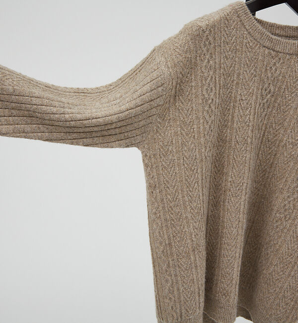 ABAHOUSE「シャギーアラン メランジ ニット / クルーネックプルオーバー」|ニット・セーター|