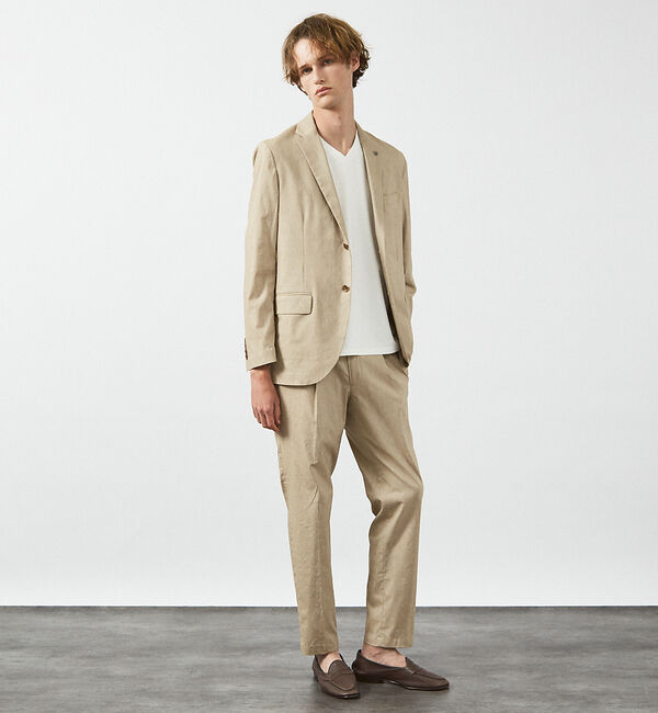 ABAHOUSE「【セットアップ対応/FLEX JACKET】スーパーストレッチ リネンブレンド」|テーラードジャケット|