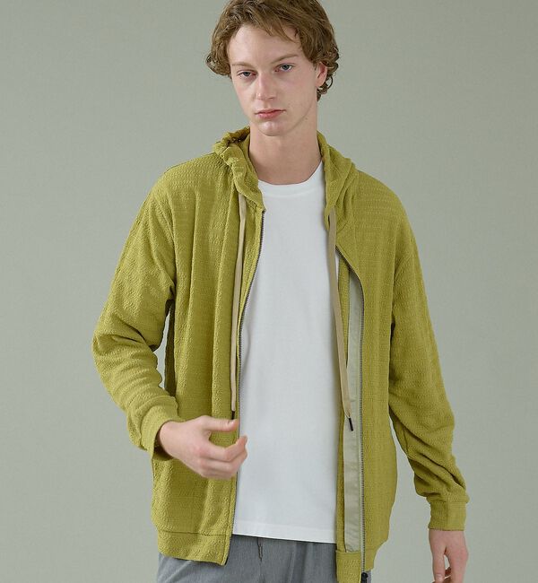 ABAHOUSE「シアーストレッチ ダブルジップ メッシュパーカー」|パーカー|