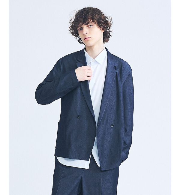 ABAHOUSE「【セットアップ対応】デニムライクツイル ダブルジャケット」|その他|インディゴ