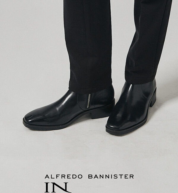alfredoBANNISTER「スクエア サイドジップ ブーツ」|ショートブーツ|ブラック