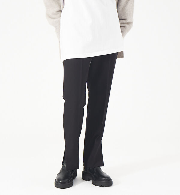 Rouge vif「パウダリーストレッチスリットパンツ」|その他|ブラック