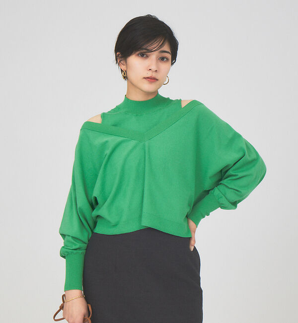 Rouge vif「Vネックプルオーバーニット」|ニット・セーター|