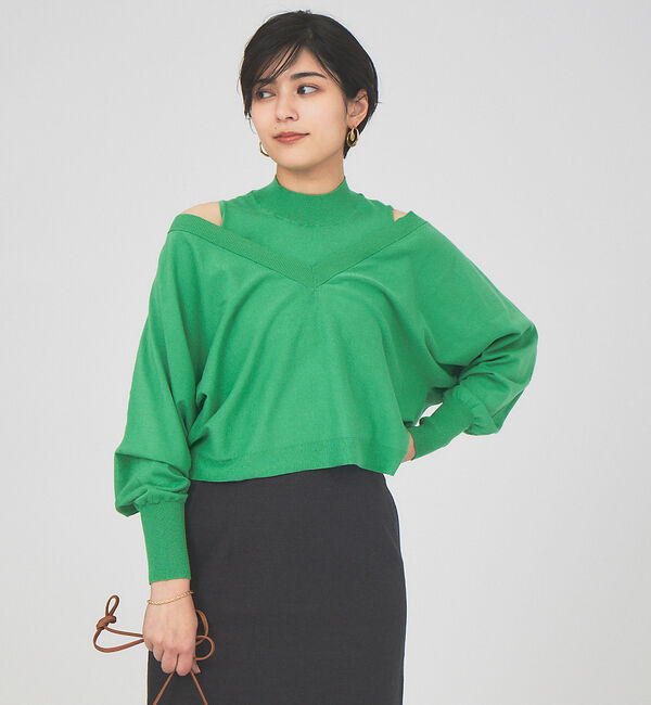 Rouge vif「Vネックプルオーバーニット」|ニット・セーター|