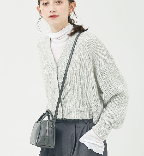 Rouge vif「ラメ&times;モヘアニット カーディガン」|カーディガン|アイボリー