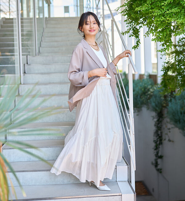 Rouge vif「ボイルエアリーシアーシャツジャケット」|テーラードジャケット|