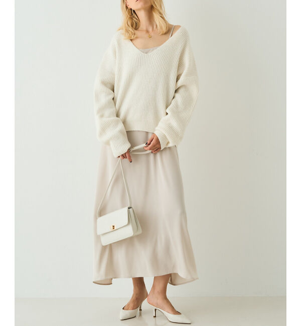 Rouge vif「【一部店舗限定】【2点セット】Vネックニット&times;キャミワンピセット」|ワンピース|