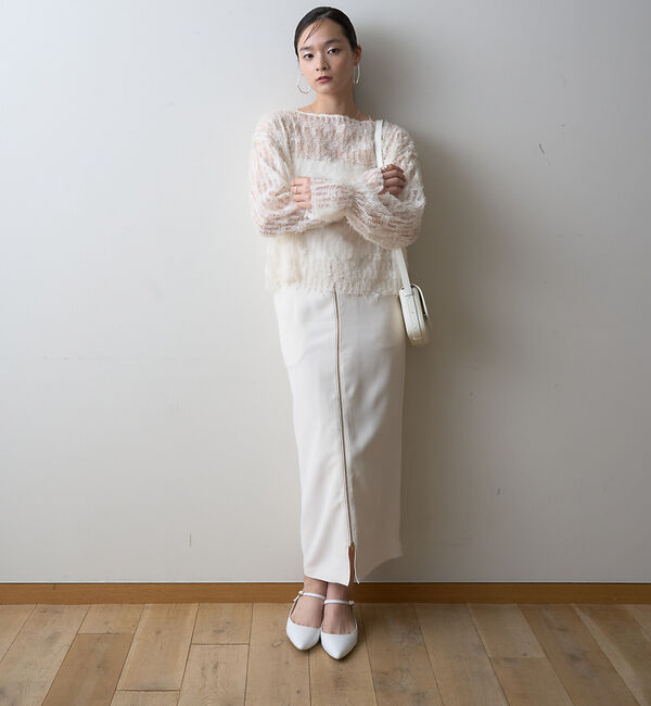 Rouge vif「【一部店舗限定】フロントZIPストレッチハイウエストスカート」|スカート|