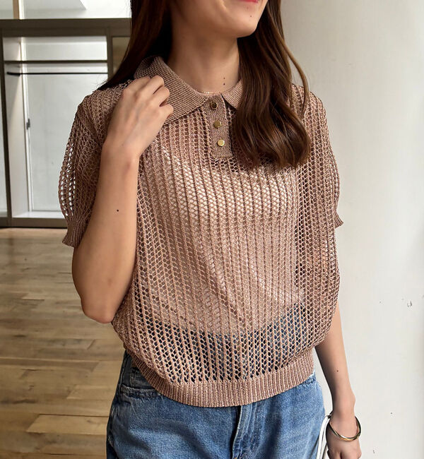 Rouge vif「【一部店舗限定】メッシュニットポロシャツ」|ニット・セーター|