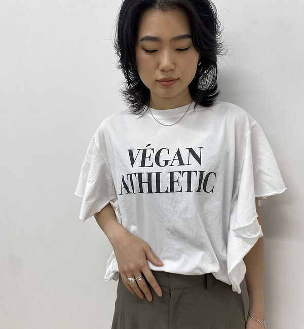 Rouge vif「【MICA＆DEAL/マイカ＆ディール】VEGAN ATHLETIC ロゴフリル」|Tシャツ・カットソー|