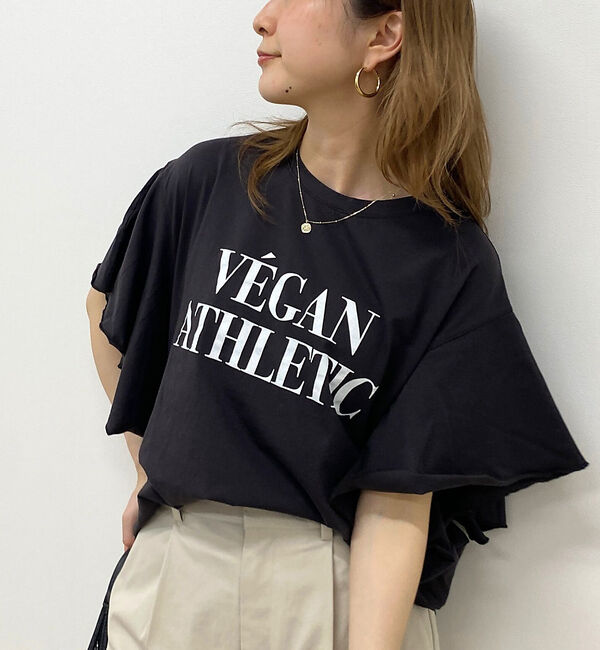 Rouge vif「【MICA＆DEAL/マイカ＆ディール】VEGAN ATHLETIC ロゴフリル」|Tシャツ・カットソー|