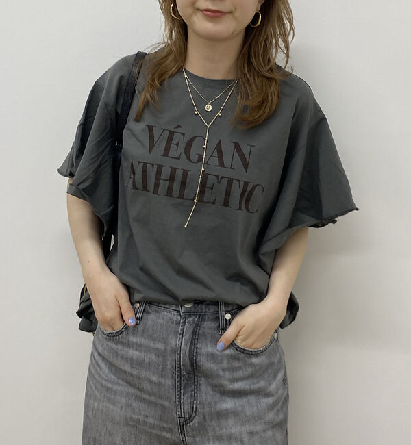 Rouge vif「【MICA＆DEAL/マイカ＆ディール】VEGAN ATHLETIC ロゴフリル」|Tシャツ・カットソー|