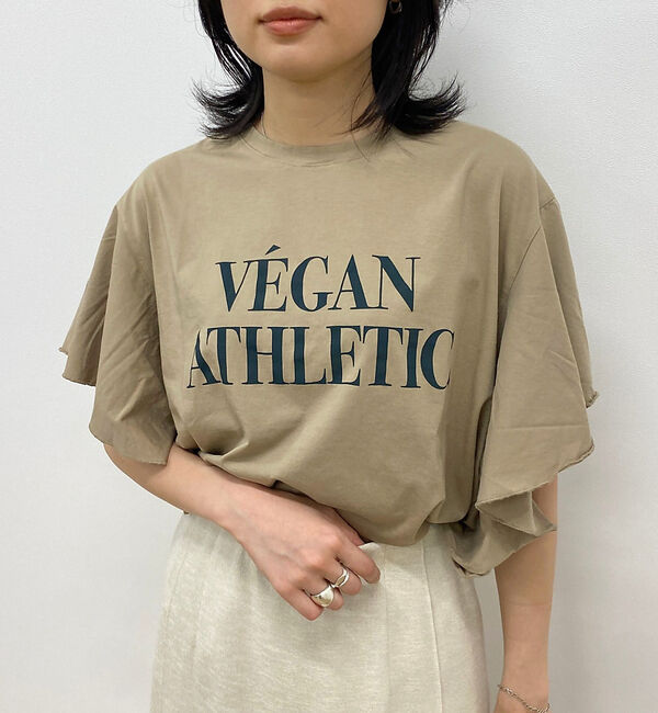 Rouge vif「【MICA＆DEAL/マイカ＆ディール】VEGAN ATHLETIC ロゴフリル」|Tシャツ・カットソー|