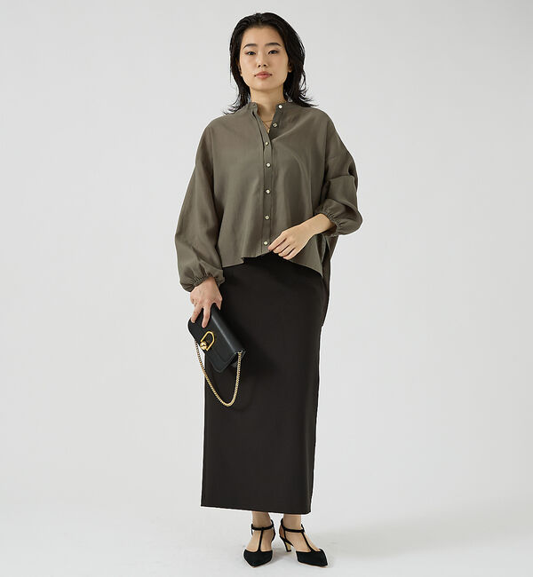 Rouge vif「スタンドカラータックシャツカーデ」|シャツ・ブラウス|