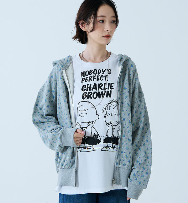 Rouge vif「【JEMORGAN/ジェーイーモーガン】ガーゼ裏毛花柄フルジップパーカー/JF6」|パーカー|