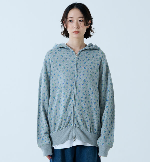 Rouge vif「【JEMORGAN/ジェーイーモーガン】ガーゼ裏毛花柄フルジップパーカー/JF6」|パーカー|