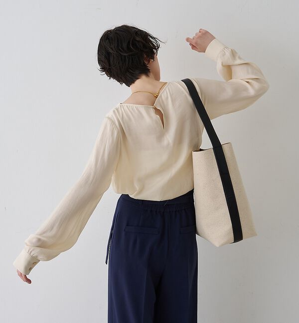 Rouge vif「【一部店舗限定】ドレープサテンブラウス」|シャツ・ブラウス|