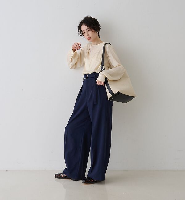 Rouge vif「【一部店舗限定】ドレープサテンブラウス」|シャツ・ブラウス|