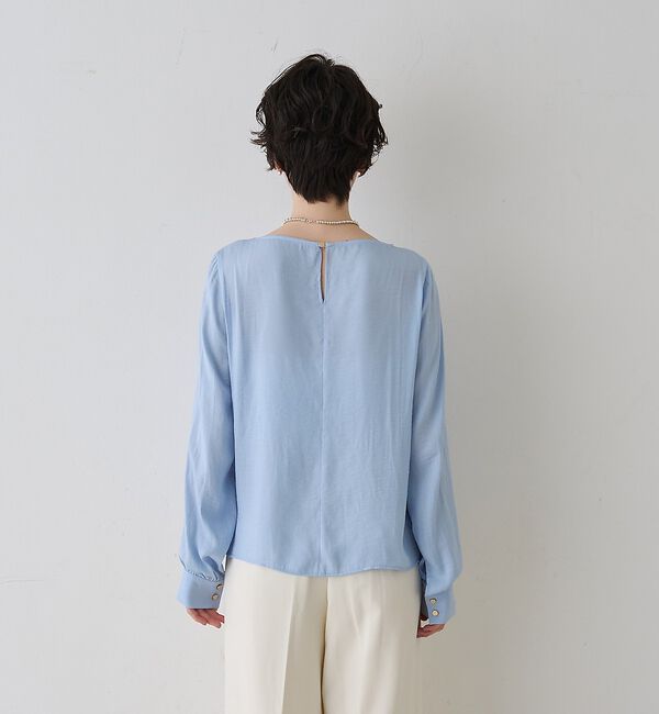 Rouge vif「【一部店舗限定】ドレープサテンブラウス」|シャツ・ブラウス|