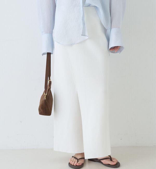 Rouge vif「【セットアップ対応】ミラノリブニットスリットラップスカート」|スカート|