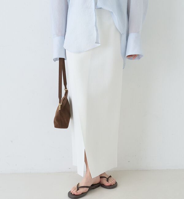 Rouge vif「【セットアップ対応】ミラノリブニットスリットラップスカート」|スカート|