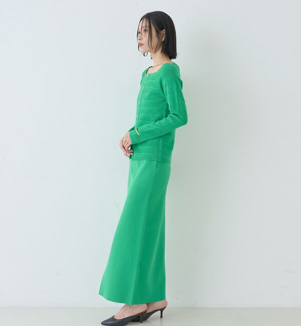 Rouge vif「【セットアップ対応】ミラノリブニットスリットラップスカート」|スカート|