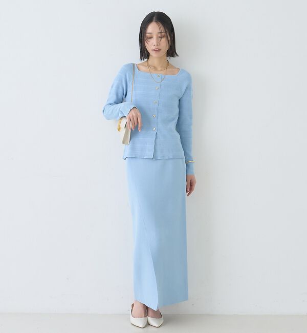 Rouge vif「【セットアップ対応】ミラノリブニットスリットラップスカート」|スカート|