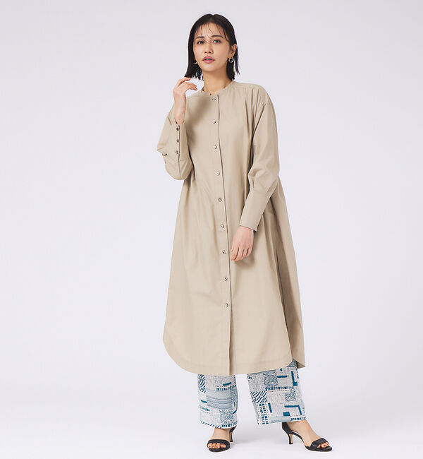 qualite「ハイカウントロングシャツワンピース」|ワンピース|