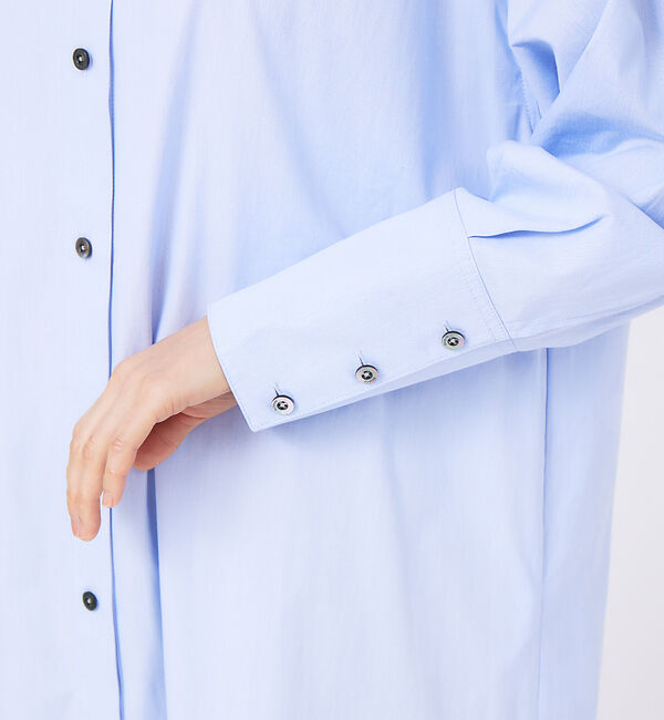 qualite「ハイカウントロングシャツワンピース」|ワンピース|