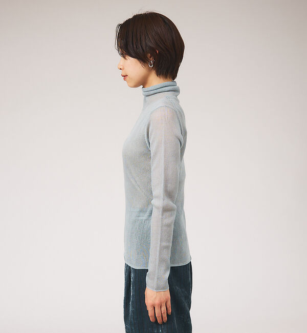 qualite「シャイニーリブニット」|ニット・セーター|