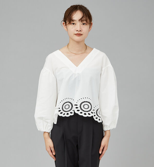 qualite「刺繍ボリュームブラウス」|シャツ・ブラウス|