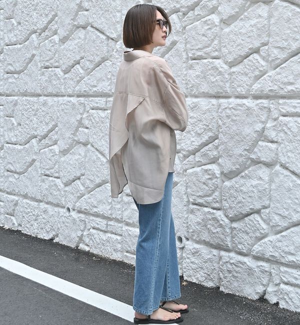 qualite「【大人シアーシャツ】バックスリットシアーシャツ【予約】」|シャツ・ブラウス|