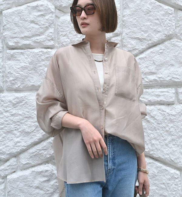 qualite「【大人シアーシャツ】バックスリットシアーシャツ【予約】」|シャツ・ブラウス|