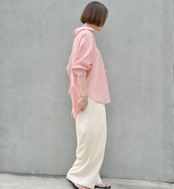 qualite「【大人シアーシャツ】バックスリットシアーシャツ【予約】」|シャツ・ブラウス|