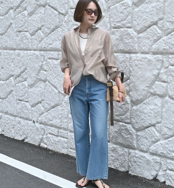 qualite「【大人シアーシャツ】バックスリットシアーシャツ【予約】」|シャツ・ブラウス|