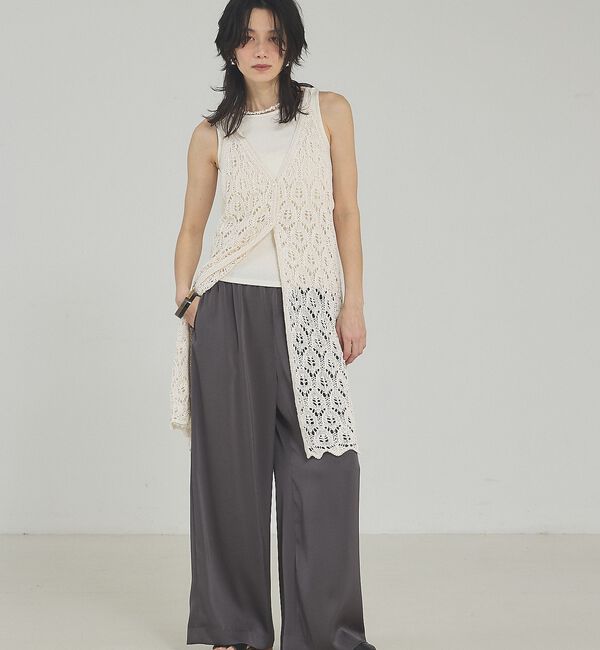 qualite「2WAYリーフパターンロングジレ【予約】」|キャミソール|